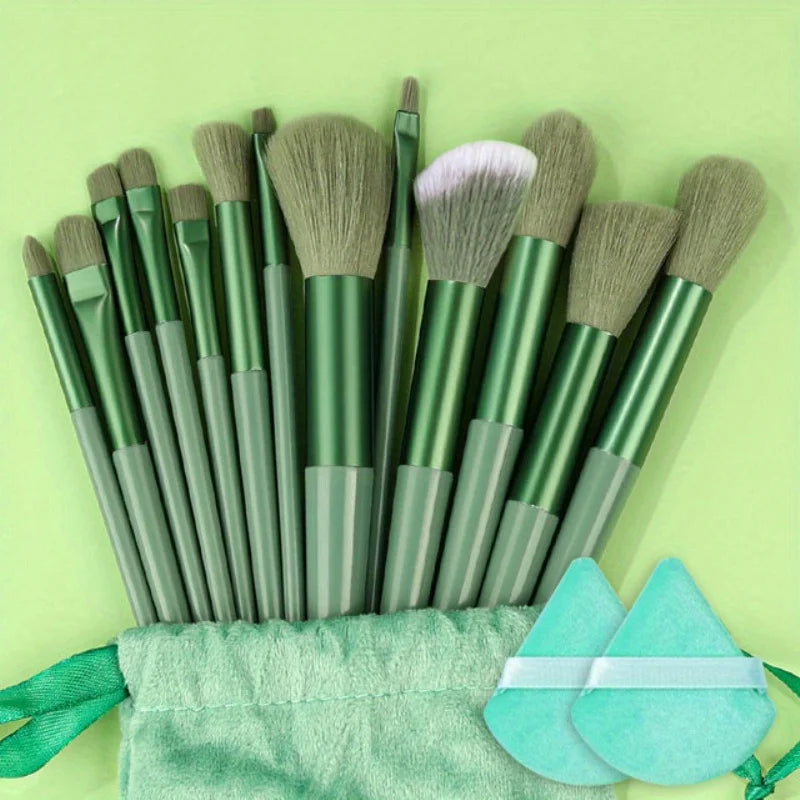 Makeup Brushes Set 13Pcs Premium Synthetic Brush Foundation Powder Blending Concealer Eyeshadow Blush Cosmetics Brushes Travel