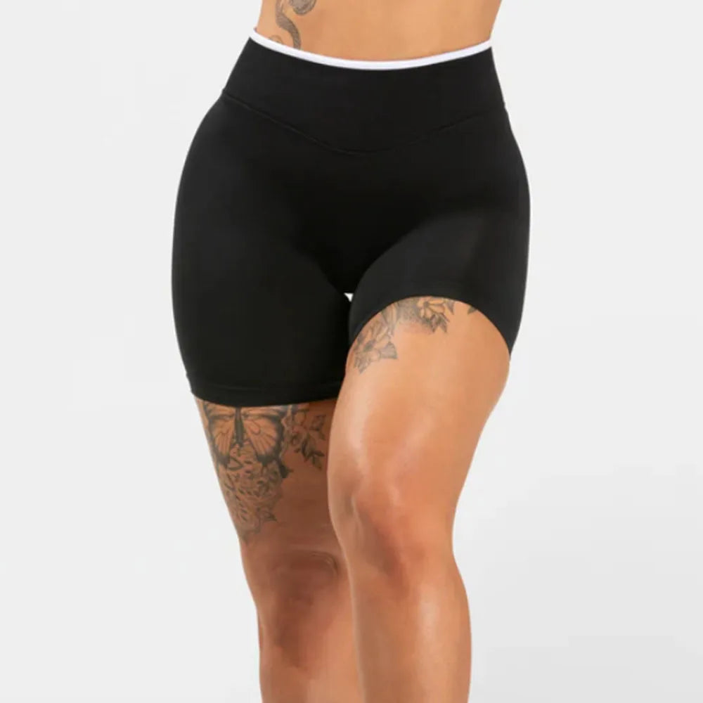 Morandi Color Sports Outdoor Riding Yoga Shorts Triple Pants Hip Tight Belly Peach Hip Quick Dry Sweat Absorption Static Logo