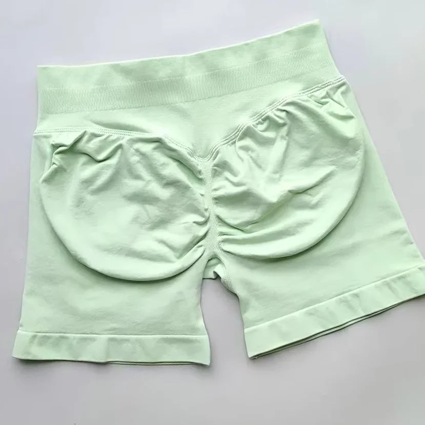 Gym Summer Women's Yoga Exercise Shorts Seamless High Waist Hip Tight Solid Color Shorts Yoga Exercise leggings