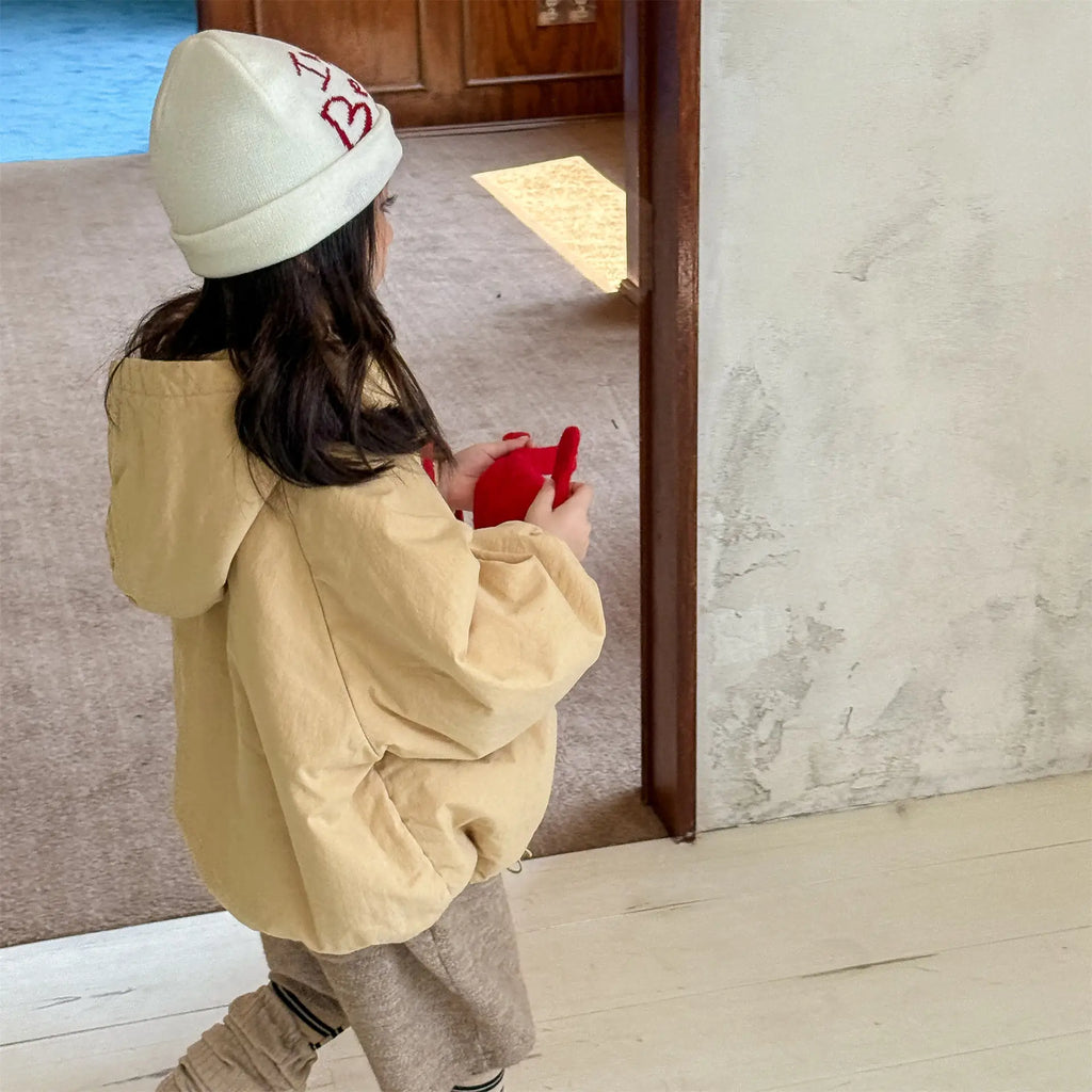 Cotton Clothes 2025 Autumn Winter New Childrens Clothing Korean Style Boys and Girls Fashion Pullover Hooded Cotton Clothes