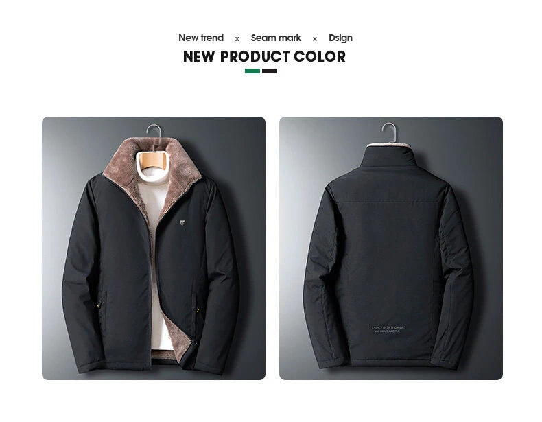 Men 2025 Winter Windproof Warm Thick Fleece Jacket Men Fashion Casual Coat Men Autumn Brand Outwear Outdoor Classic Jacket Men