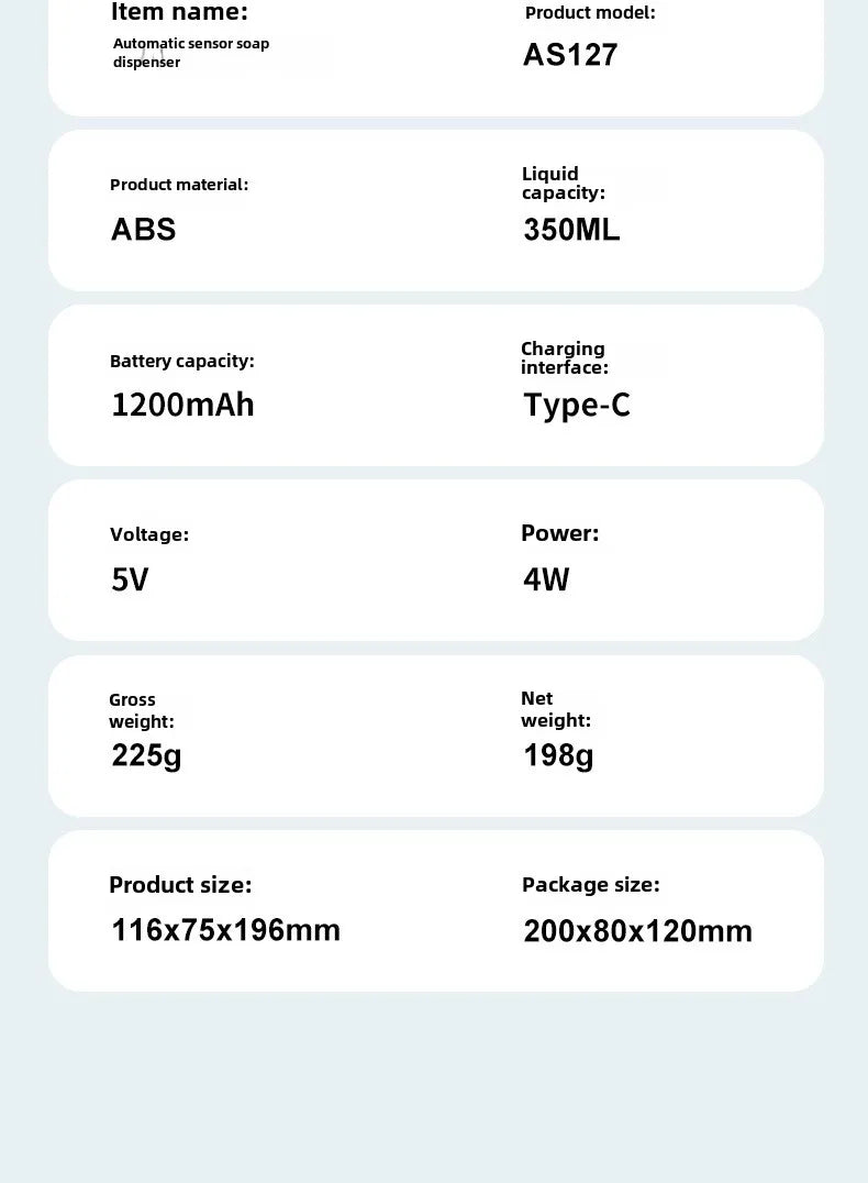 Household energy sensing multi gear contactless wall mounted vertical hand sanitizer rechargeable soap dispenser foam machine