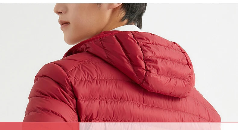 Man 90% Duck Down Hooded Jacket Winter Autumn Coat Men Ultra Light  Jackets Warm Outwear Parkas Outdoors Campaign Clothes