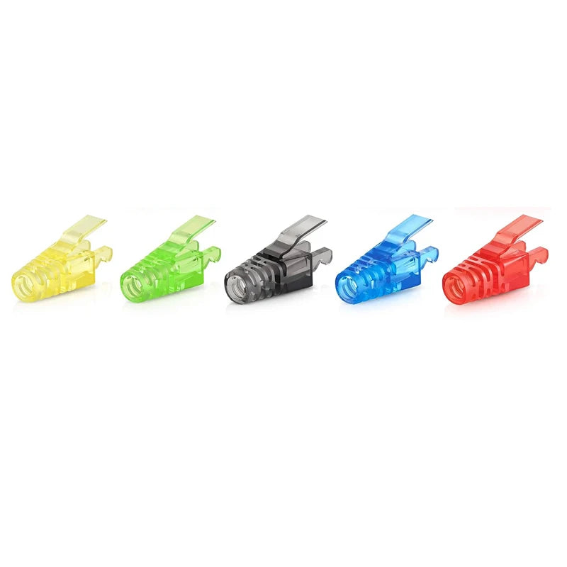 Linkwylan RJ45 Cat6 Pass Through Connectors Assorted Colors EZ to Crimp Modular Plug for Solid or Stranded UTP Network Cable