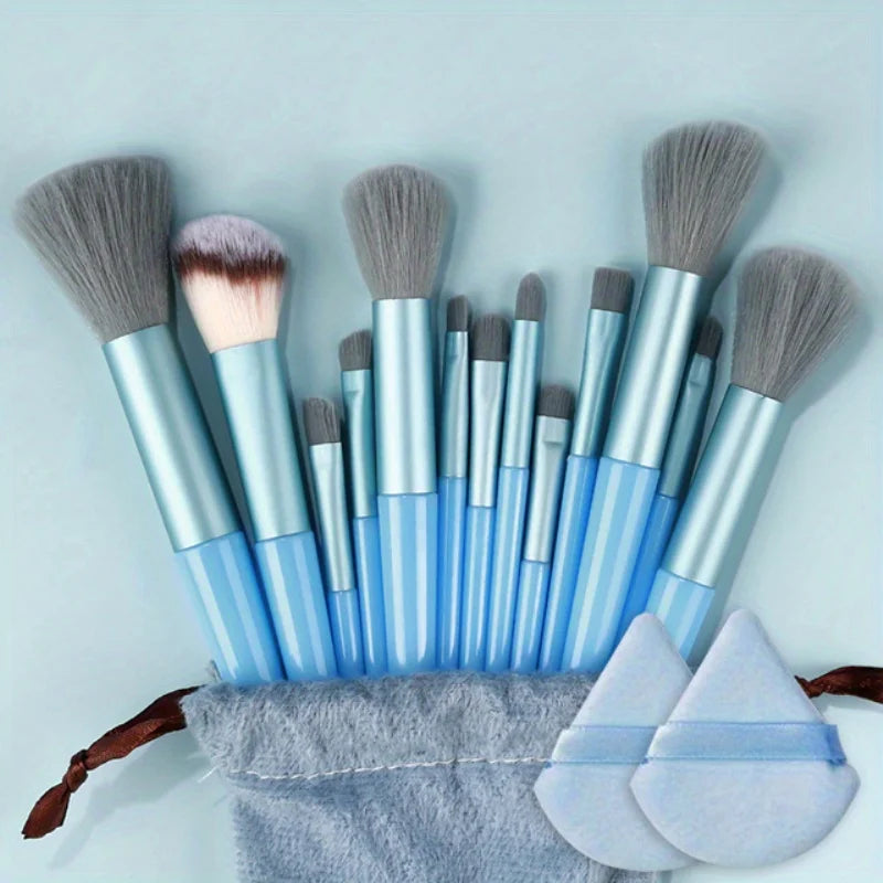 Makeup Brushes Set 13Pcs Premium Synthetic Brush Foundation Powder Blending Concealer Eyeshadow Blush Cosmetics Brushes Travel