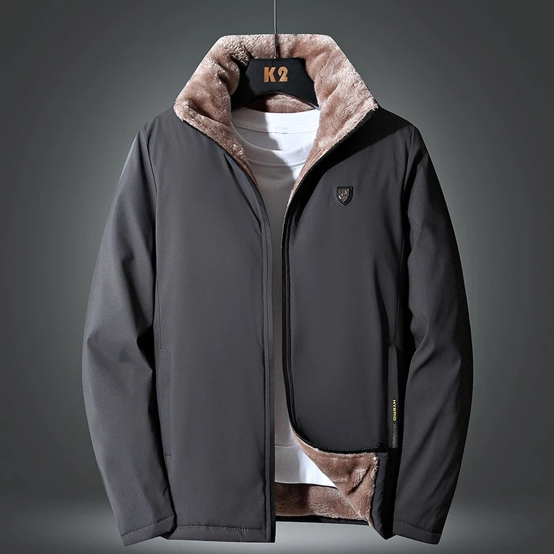 Men 2025 Winter Windproof Warm Thick Fleece Jacket Men Fashion Casual Coat Men Autumn Brand Outwear Outdoor Classic Jacket Men