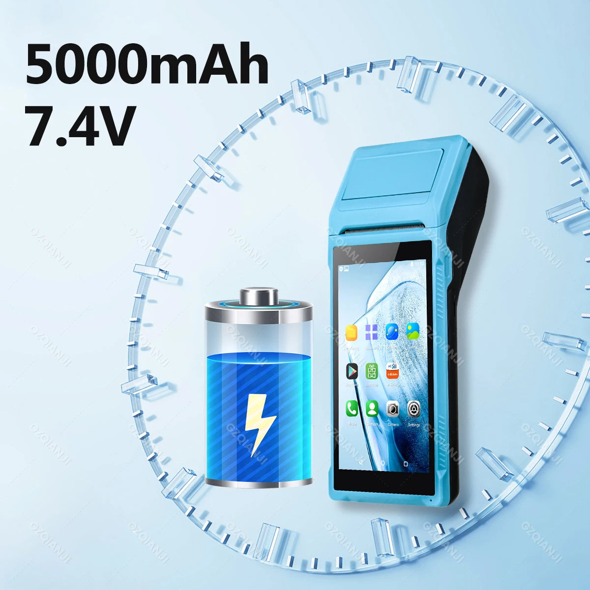 4G 3G Android 12/8.1 PDA POS System & 58mm Thermal Printer Bluetooth WiFi Handheld POS Terminal 5.5'' Touch Screen Loyverse app