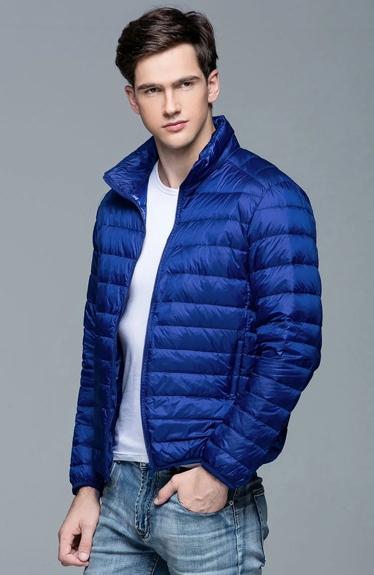 New Autumn Winter Man 90% Duck Down Jacket Ultra Light Thin S-3XL Spring Jackets Men Stand Collar Outerwear Coat