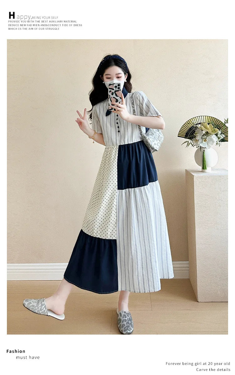 Umstandsmode Sommer 2025: Modisches Kleid, das Persönlichkeit und Temperament unterstreicht, schlank macht und jünger aussehen lässt.