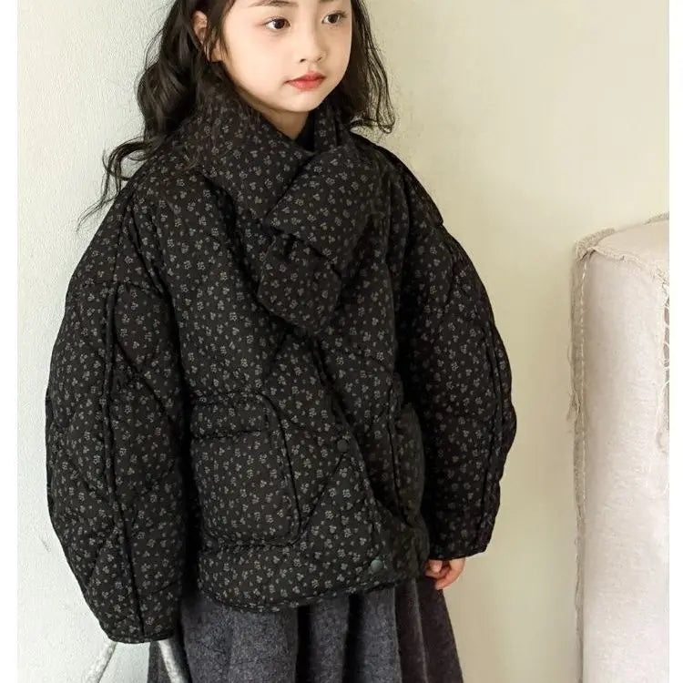 Floral Cotton Clothing Casual Autumn and Winter Fashion Sweet and All-match Cute and Warm Cotton Clothes