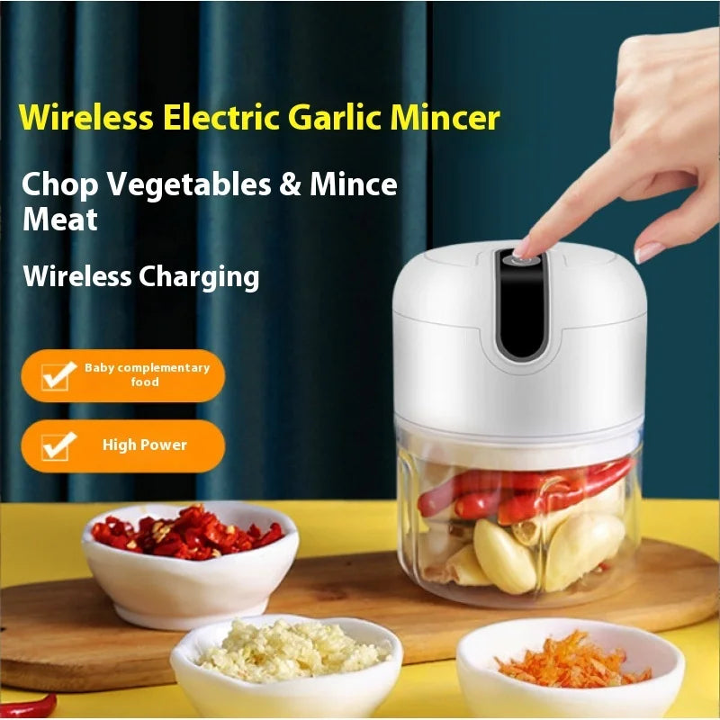 Electric Mini Garlic Vegetable Chopper Garlic Masher Portable Chopper Multi Function Meat Grinder Masher Machine Usb Charging