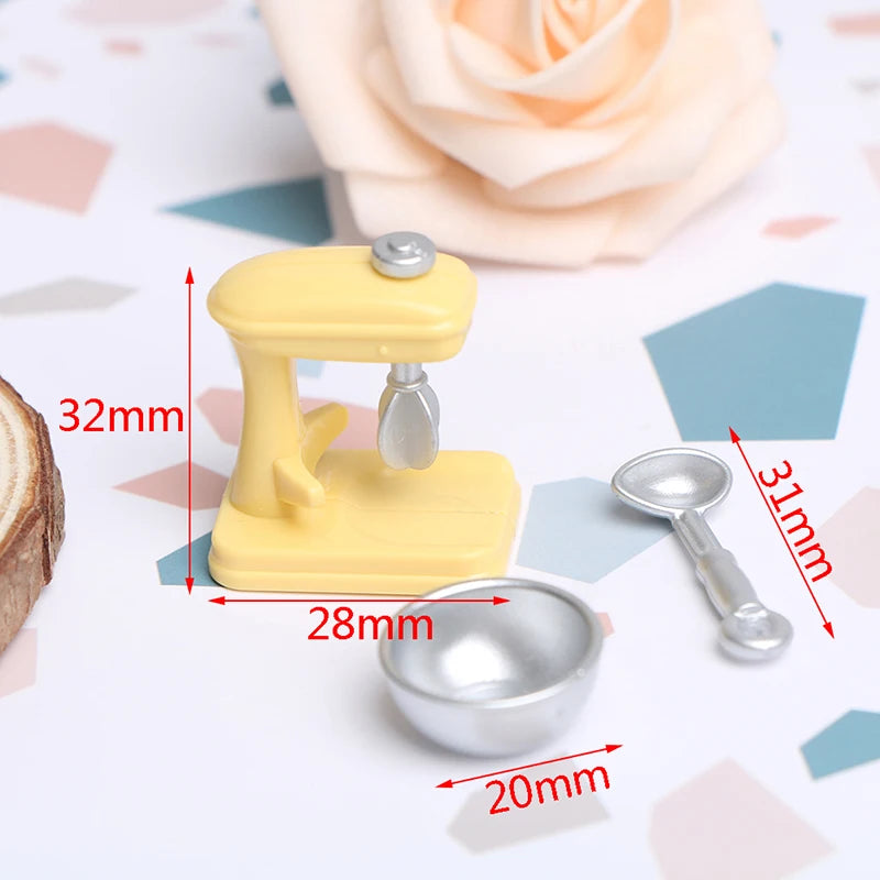 1/12 Miniature Doll House Simulation Mini Mixer Miniature Toy Model Kitchen Appliance Decoration