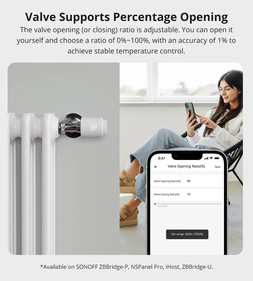 SONOFF TRVZB Zigbee Thermostatic Radiator Valve Smart Home Heating Froest Protection Remote Group Control via eWeLink Alexa
