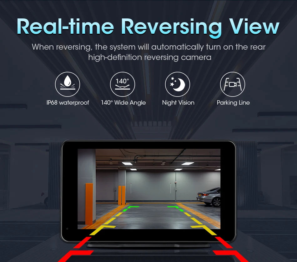 Vtopek 8.1 Inch 2.5K Dash Cam Wireless Carplay Android Auto Car DVR WiFi GPS Navigation Rearview Camera Dashboard Video Recorder