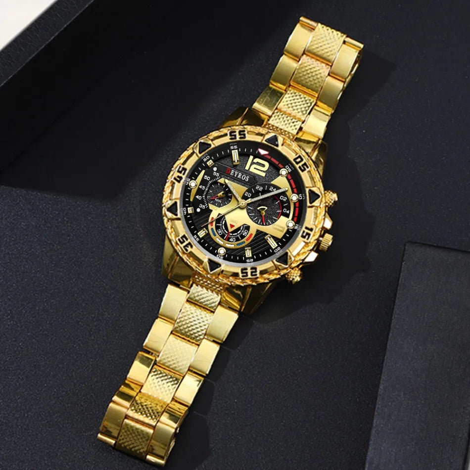 Men Watch 2pcs/set, Classic Fashion Men's Business Quartz Watches Sets Analog Casual Wrist Watch Sets, Gifts for Men.