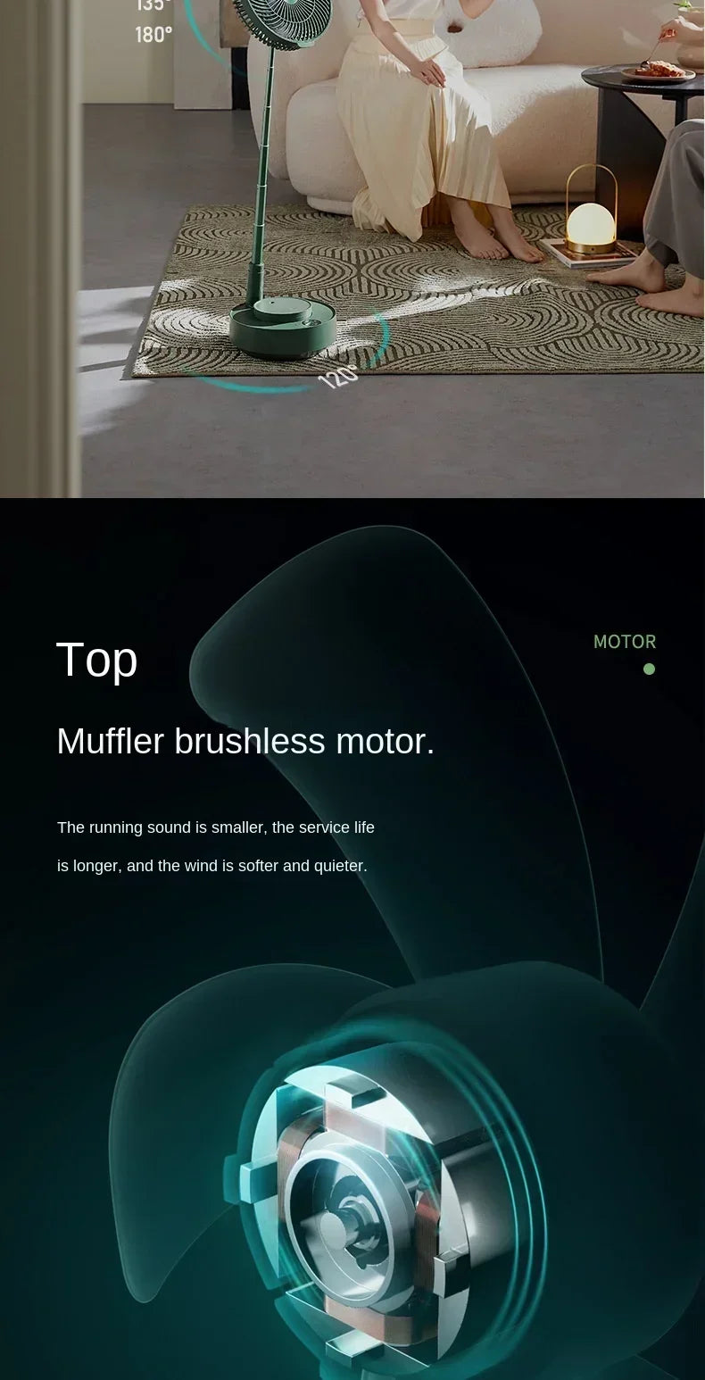 36V/110V/220V  Small Home Appliance Suspended Floor Fan with Powerful Airflow and Adjustable Height C