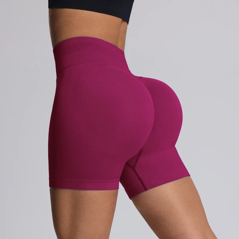 High Impact Summer Yoga Shorts Sportswear Woman Gym Seamless Workout High Waist Shorts w/Tummy Control Running Fitness Leggings