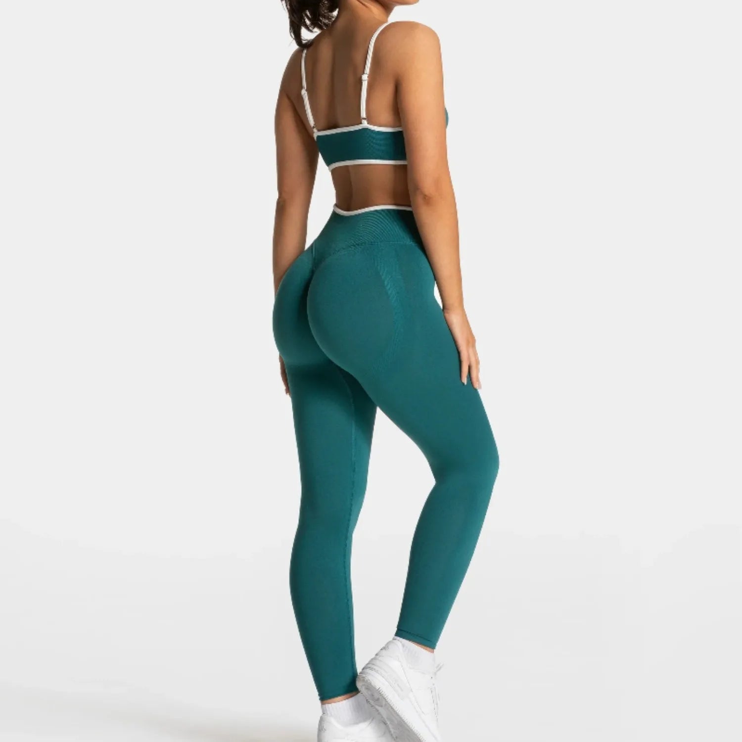 Summer Women's Solid Color Gym Sports Bra Sexy Backless Knitted Bra with Chest Cushion Suspender Bra Yoga Fitness Top