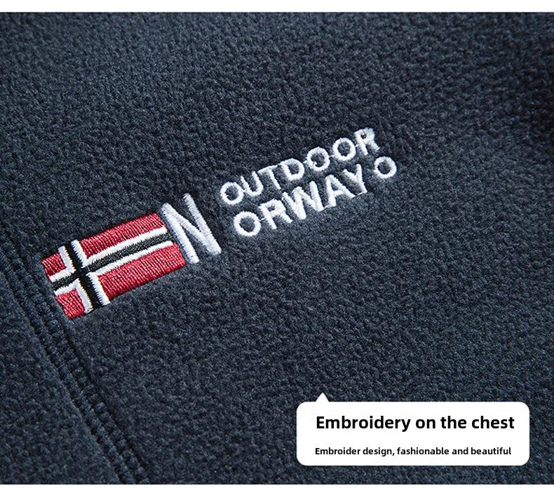 Outdoor Ski Fleece Jacket Men's Autumn And Winter Brand Thick Very Cold Plush Lapel Coat Casual Snow Windproof Sweatshirt Jacket