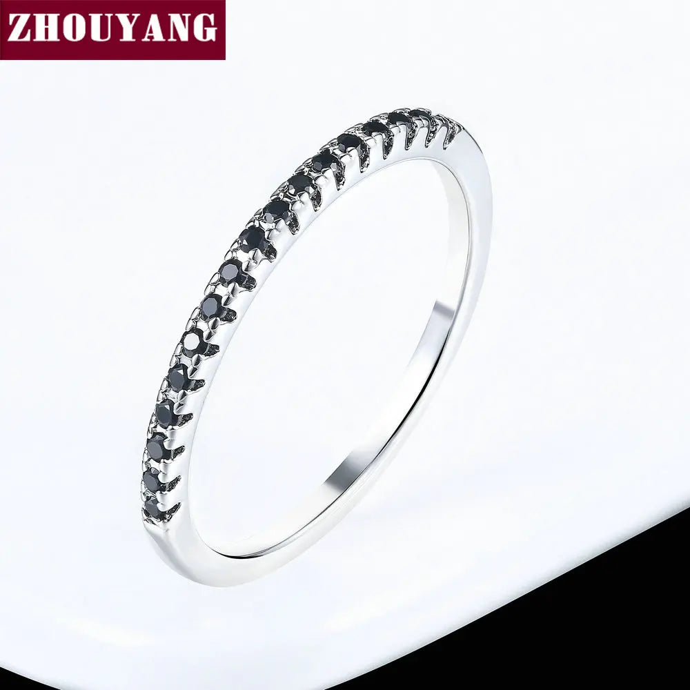 Dainty Wedding Ring For Women Man Concise Classical Multicolor Mini Zircon Rose Gold Color Fashion Jewelry R132 R133 ZHOUYANG