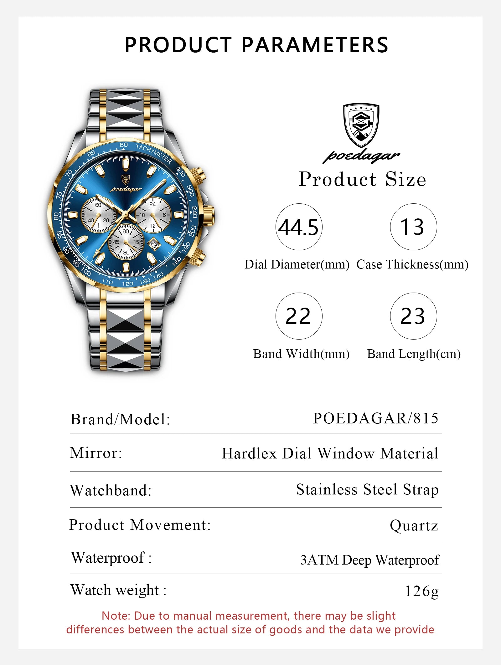 POEDAGAR Luxury Men's Watches Waterproof Luminous Date Chronograph Watch For Man Stainless Steel Fashion Sports Quartz Men Watch