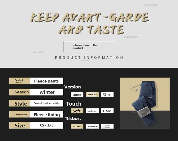 Maxbarley Winter Sportswear Set Mens Retro Training Thick Fleece Jacket + Pants Two Piece Set Casual Ski Running Tracksuit Suit