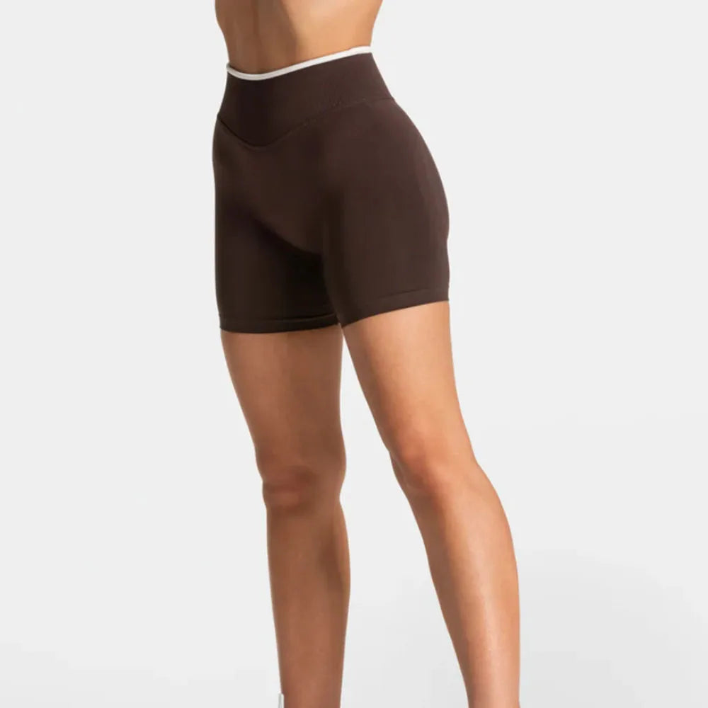 Morandi Color Sports Outdoor Riding Yoga Shorts Triple Pants Hip Tight Belly Peach Hip Quick Dry Sweat Absorption Static Logo