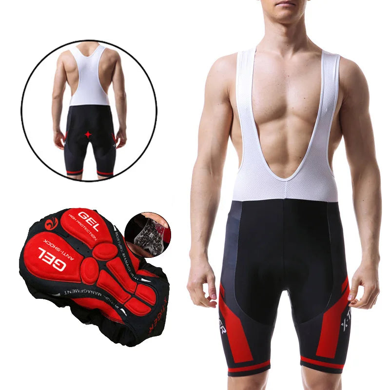 X-TIGER Cycling Bibs Shorts Summer Bike Breathable Men's 5D Gel Padded Bike Tights Triathlon Man Pro Licra Bicycle Shorts