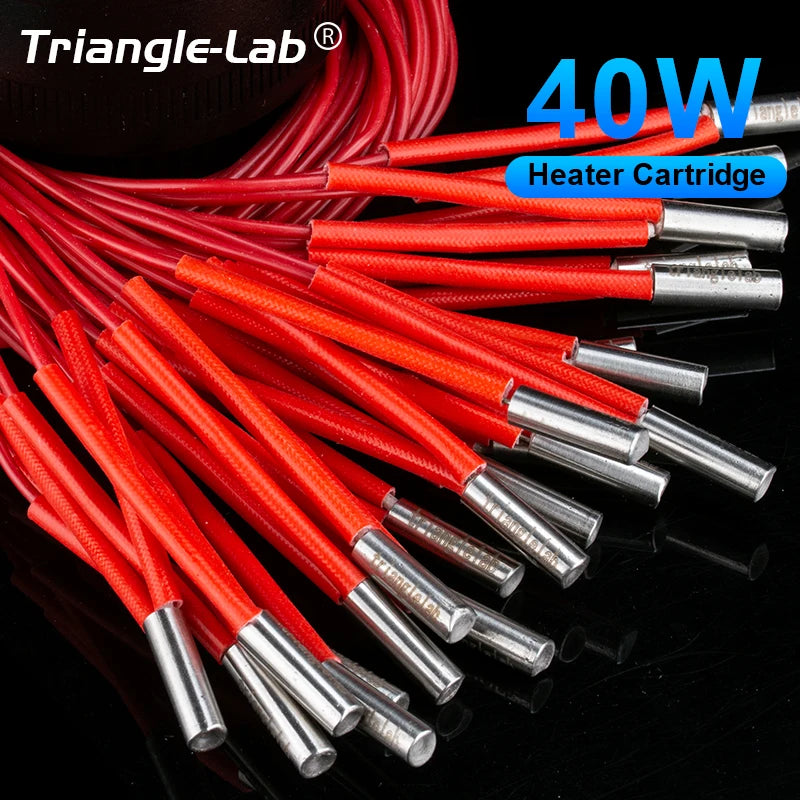 Trianglelab 3D Printer 6*20MM 12V/24V 40W Heater Cartridge With 100CM cable For 3D Printer for PT100 HOTEND Volcano MK8 MK9