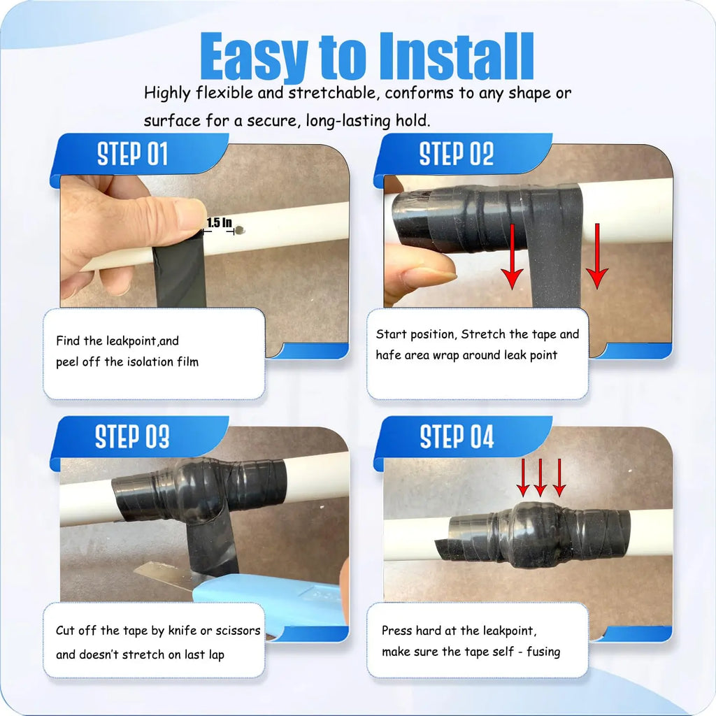 Insulating pipe tape with super waterproof, leak-stopping, sealing and repair performance is suitable for silicone kitchens