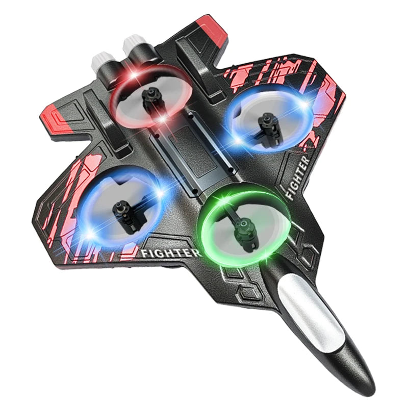 L101 RC Foam Airplane 2.4G RC Fighter Stunt Tumbling Helicopter with LED Colored Lights Airplane Model Toy