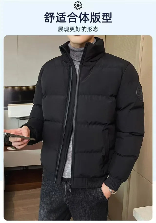 2025UFC new thick jacket, warm cotton-padded jacket, winter casual sports down jacket, stand-up collar windproof jacket