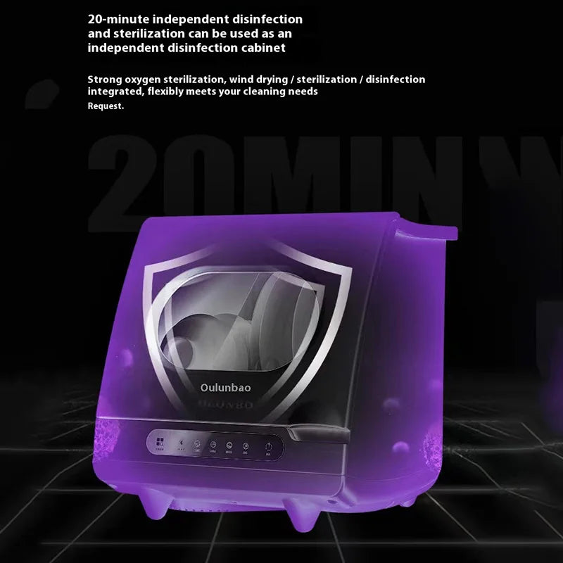 Household Automatic Dishwasher Installation Free Small Desktop Drying Integrated Anti-virus Sterilizing Intelligent Dish Washer