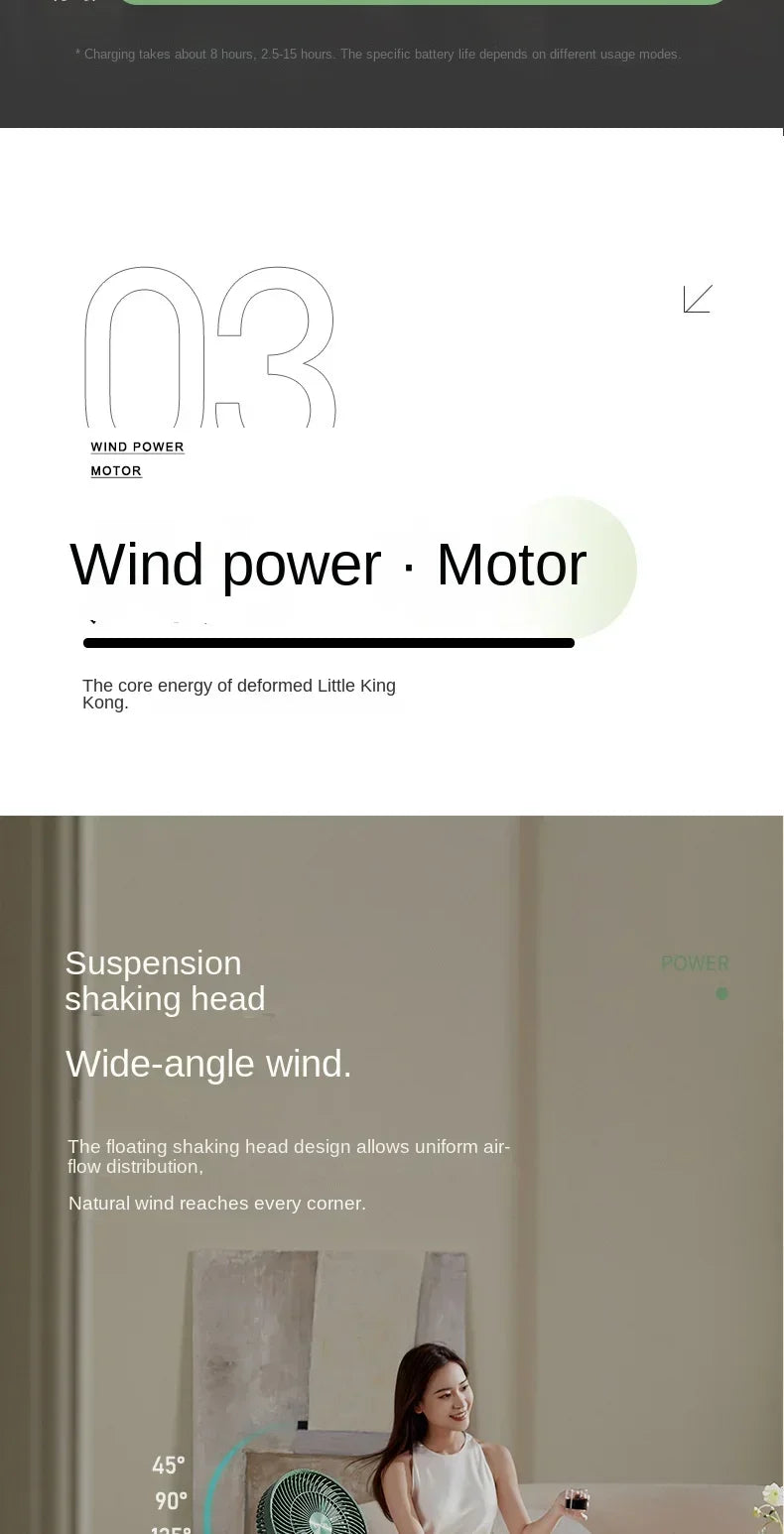 36V/110V/220V  Small Home Appliance Suspended Floor Fan with Powerful Airflow and Adjustable Height C