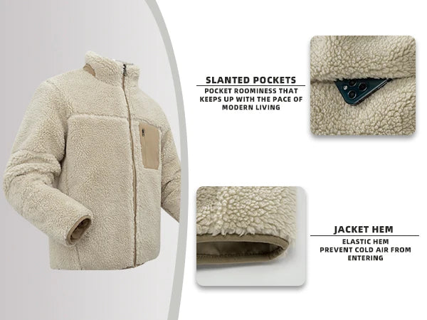 Men's Fleece Jacket for Hiking & Adventure Warm Winter Clothing Casual Daily Wear Fashion Design Man Fur Coats