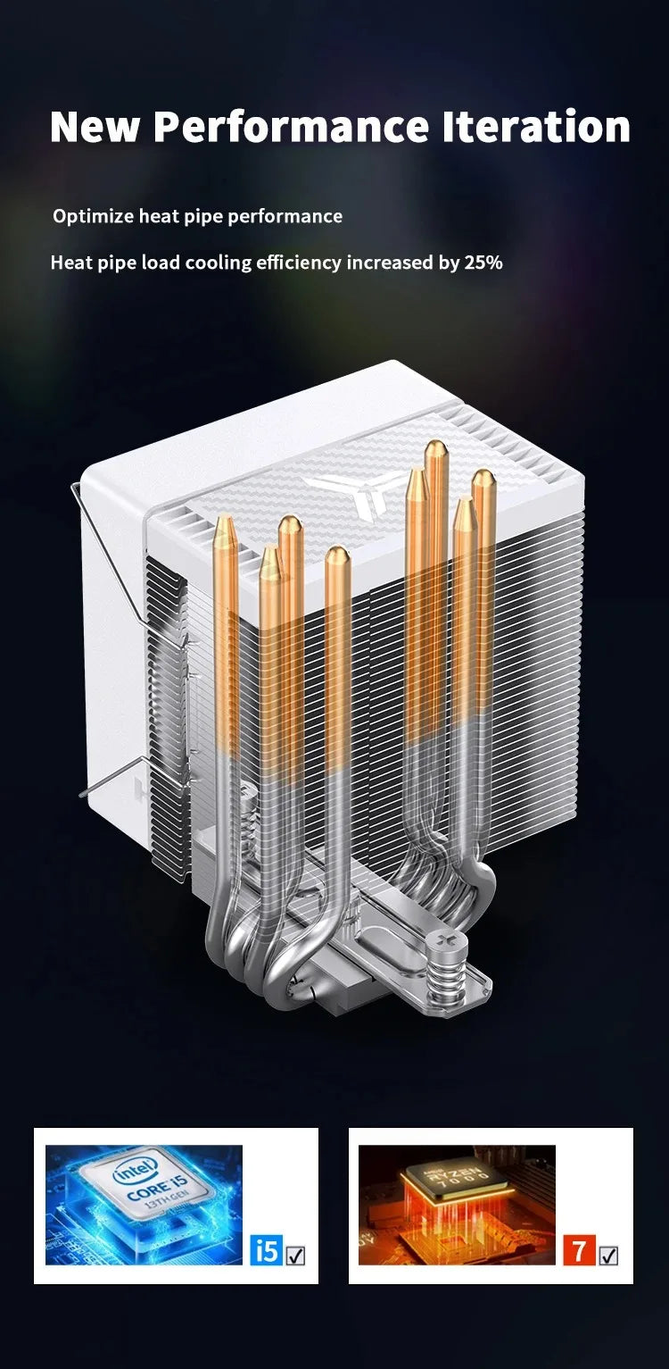 JONSBO-PWM Ventilador CPU, 4 Heat Pipe, CPU Cooler, Refrigerador de ar para Intel LGA1700, 1200, 115X, AMD, AM4, AM5,CR-1400 EVO