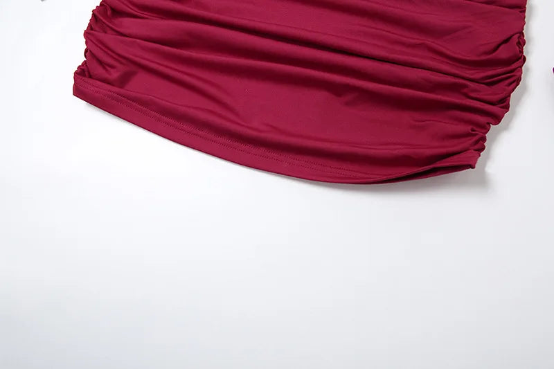 Women's Clothing 2025 Autumn And Winter New Fashion Temperament High Neck Pleated Waist Slim Hip Wrap Long Sleeve Dress Women