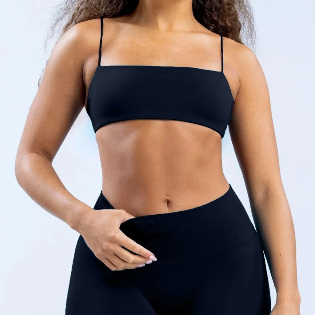 Strap Women Seamless Strappy Back Yoga Bra Medium Support Gym Crop Top Padded Sports Bra Fitness Top Wrap The Chest