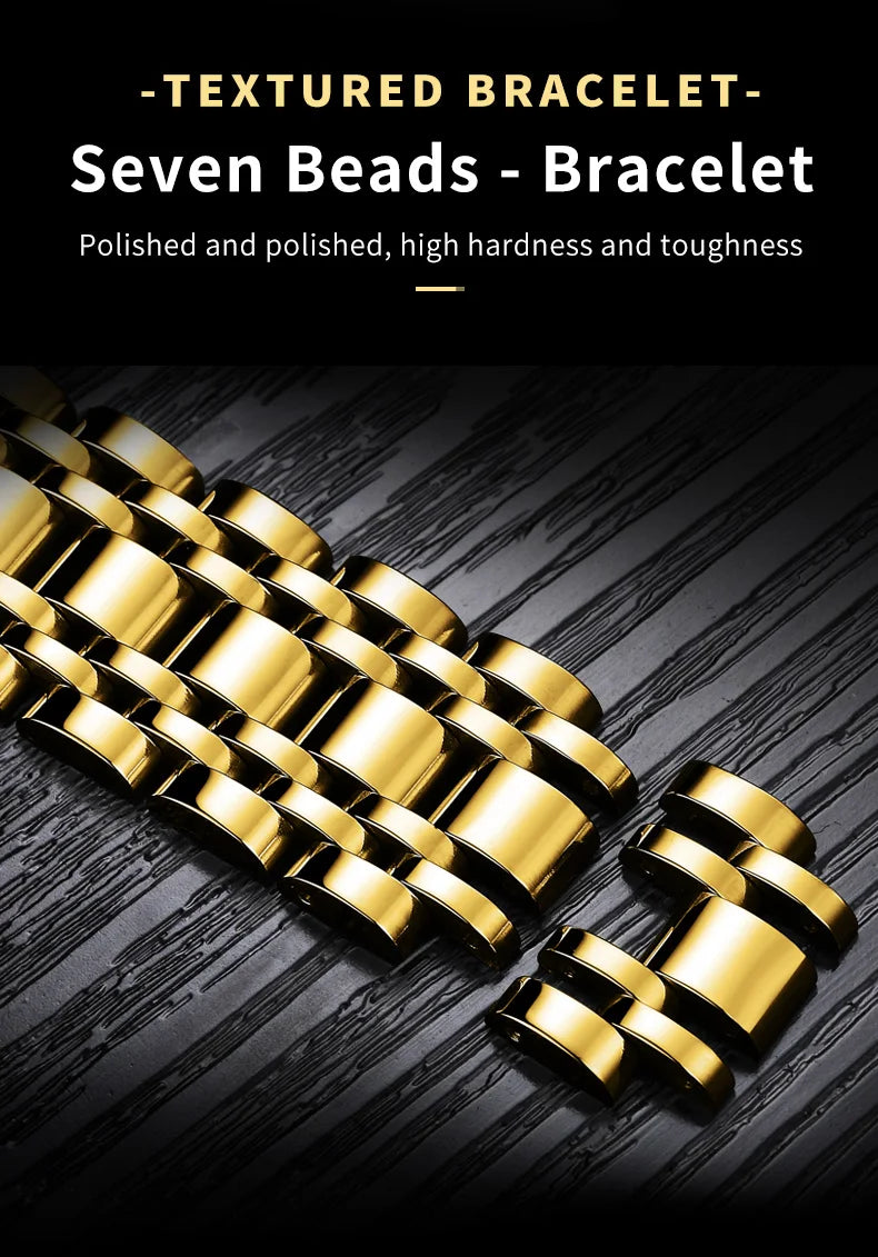 OLEVS Quartz Watch for Men Luxury Diamonds Gold Watch Waterproof Luminous Stainless Steel Business Men's Quartz Watch Mens Watch