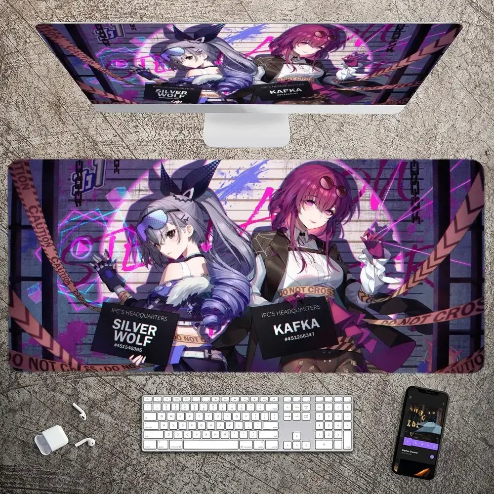 New Arrivals Silver Wolf Honkai Star Rail Mousepad Large Gaming Mouse Pad LockEdge Thickened Computer Keyboard Table Desk Mat
