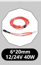Trianglelab 3D Printer 6*20MM 12V/24V 40W Heater Cartridge With 100CM cable For 3D Printer for PT100 HOTEND Volcano MK8 MK9