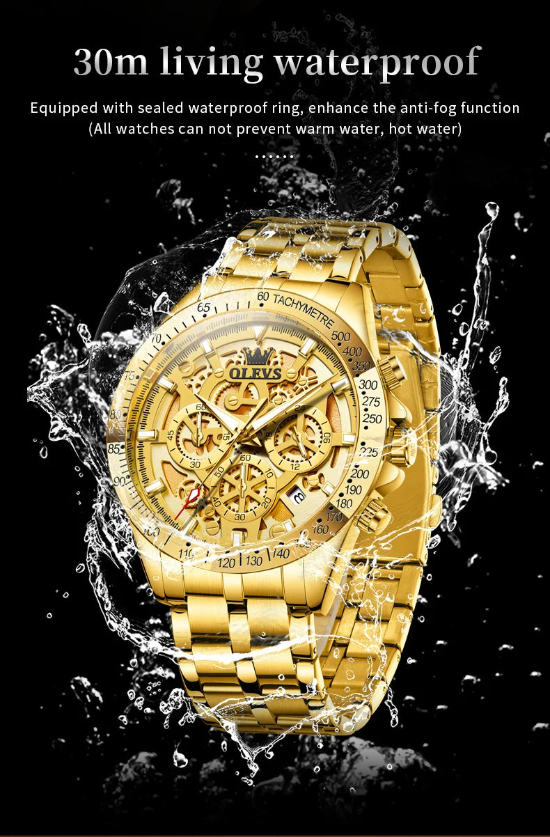 OLEVS 9913  Men's Watches Original Quartz Watches For Men Waterproof Luminous Chronograph Date 24 Hours Watches Luxury Men