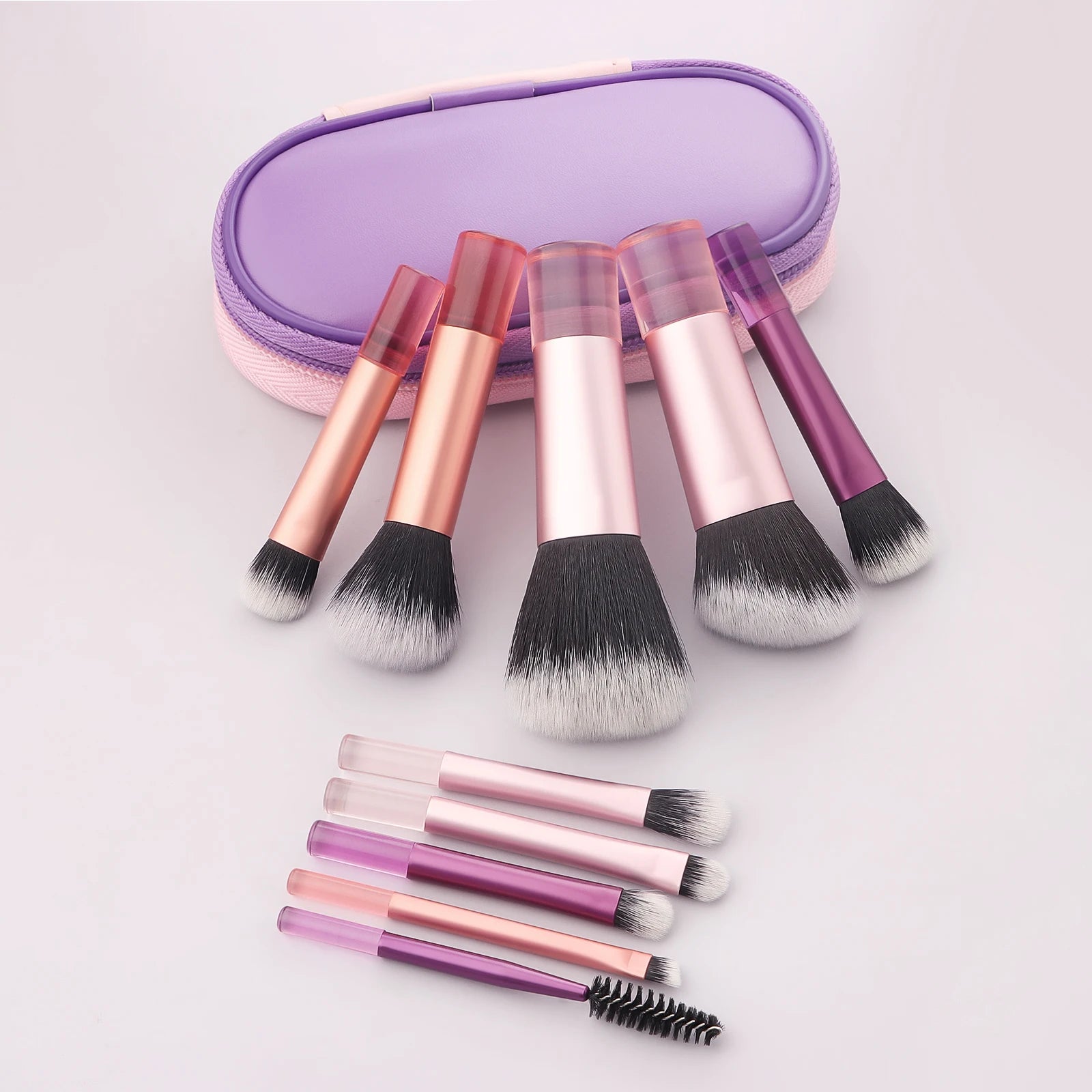 Makeup Brush Sets,10pcs Plastic mini with bag multifunctional Makeup Brush at home or On-the-Go