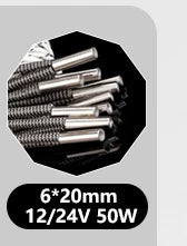 Trianglelab 3D Printer 6*20MM 12V/24V 40W Heater Cartridge With 100CM cable For 3D Printer for PT100 HOTEND Volcano MK8 MK9