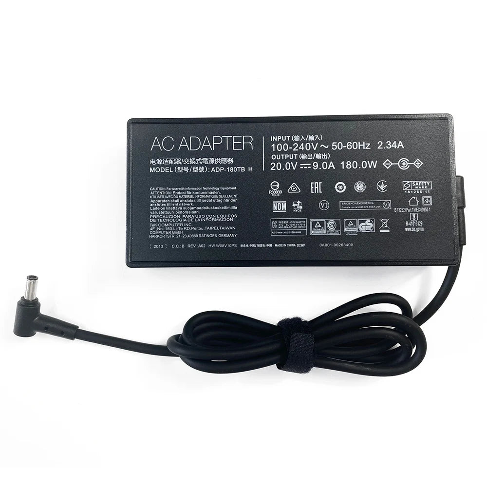20V 9A 180W 6.0*3.7MM Charger ADP-180TB H Laptop AC Adapter For Asus ROG Zephyrus G14 G15 GA401IV GA502DU TUF505DU FX506L A17
