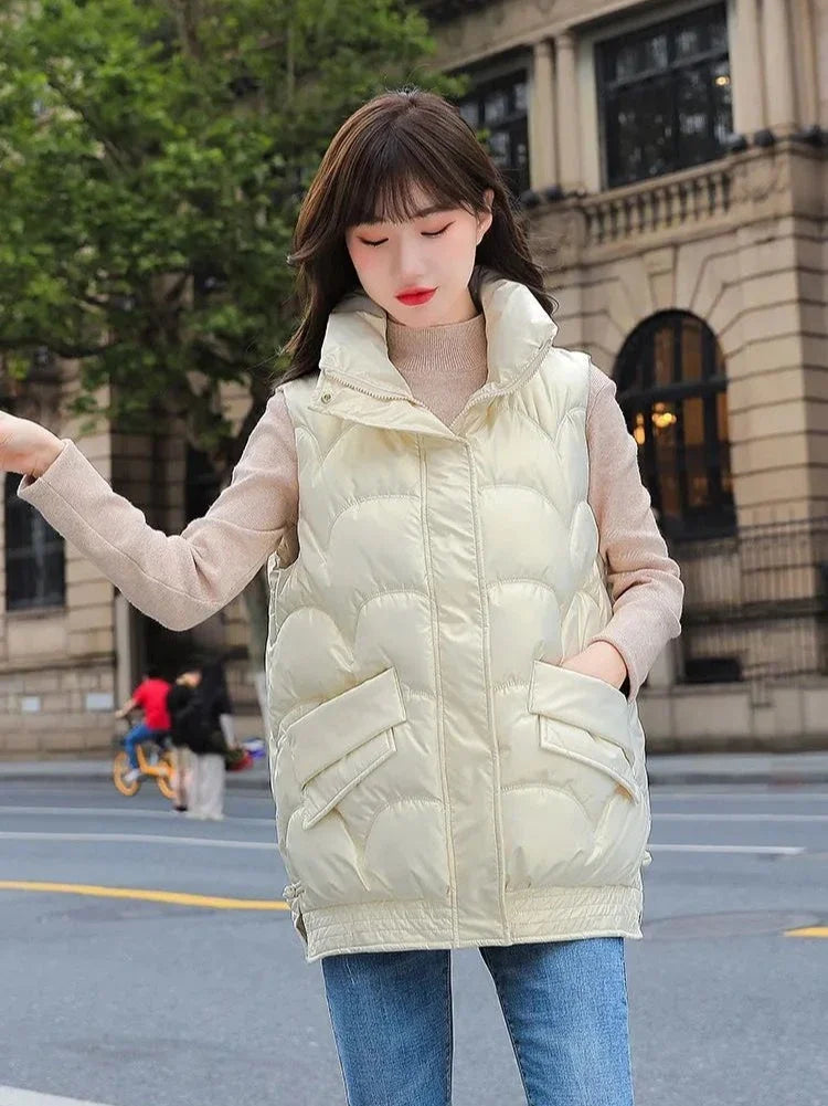 Vest for Women Quilted Warm Clothes Fashion 2025 Cheap Sleeveless Padded Cotton Waistcoat Woman Winter Clothing Casual Autumn
