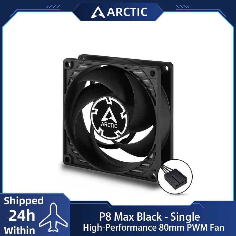 ARCTIC P8 Max High-Performance 80mm Case Fan,PWM Controlled 500–5000 RPM,Optimised for Static Pressure,Fluid Dynamic Bearing
