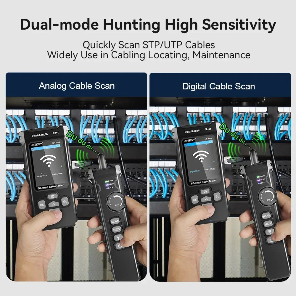 NOYAFA NF-8506 Network Cable Tester Multifunction Cable Tracker Support PING test/IP scan/Poe Measure Length Wiremap Tester