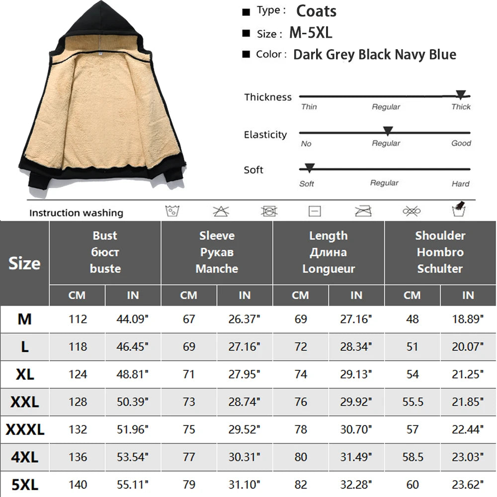 Winter Windproof Warm Thick Fleece Jackets Men Fashion Casual Coat Male Autumn Outwear Outdoor Classic Hooded Jacket For Men
