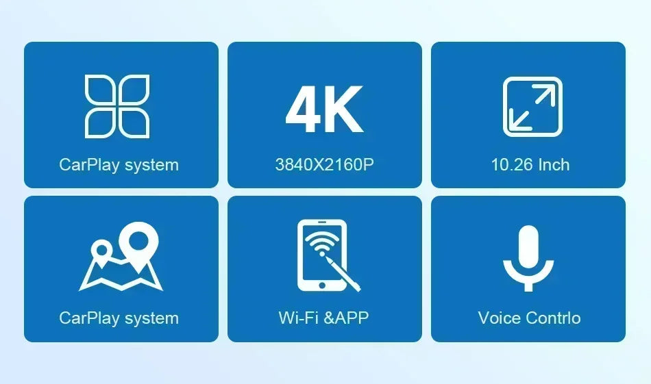 Srnubi 10.26" Dash Cam Rearview Carplay Android Auto 4K DVR Navigation Player Dual Len Recorder Dashboard WIFI BT